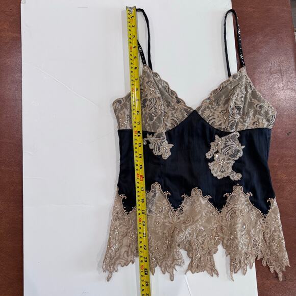 Mandalay Navy Top & Skirt Set w/ lace, pearls, beads, sequence, size 8 - Picture 7 of 14